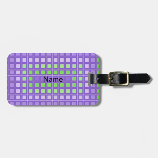 Unique Square Pattern Luggage Tag (Front Horizontal)