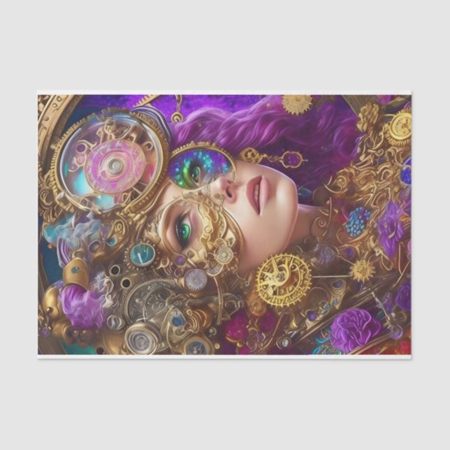 Unique Steampunk Decoupage Tissue Paper (Front)