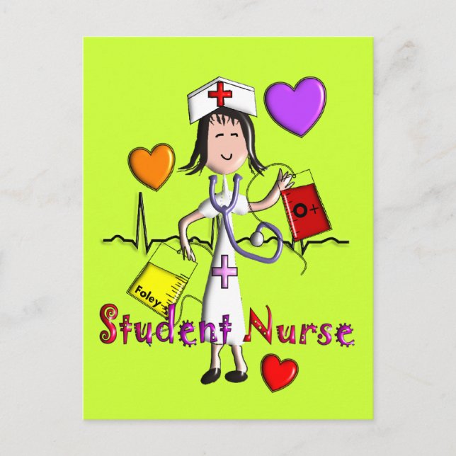 Unique Student Nurse Gifts 3D Graphics Postcard (Front)