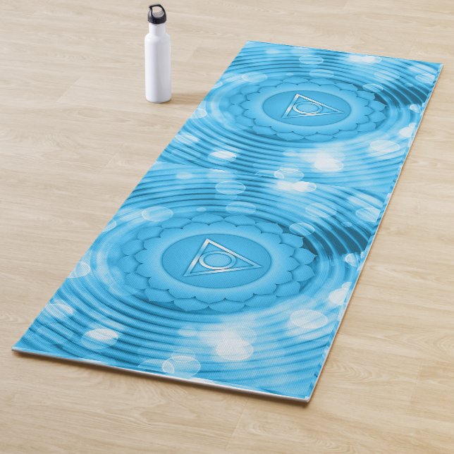 Unique & Stunning Blue Chakra Aura Zen Meditation Yoga Mat (In Situ)