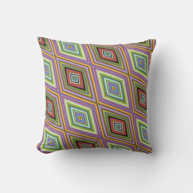 Unique Style Multi Colour Diamond Pattern Cushion (Front)