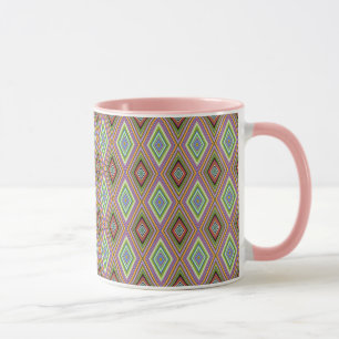 Unique Style Multi Colour Diamond Pattern Mug
