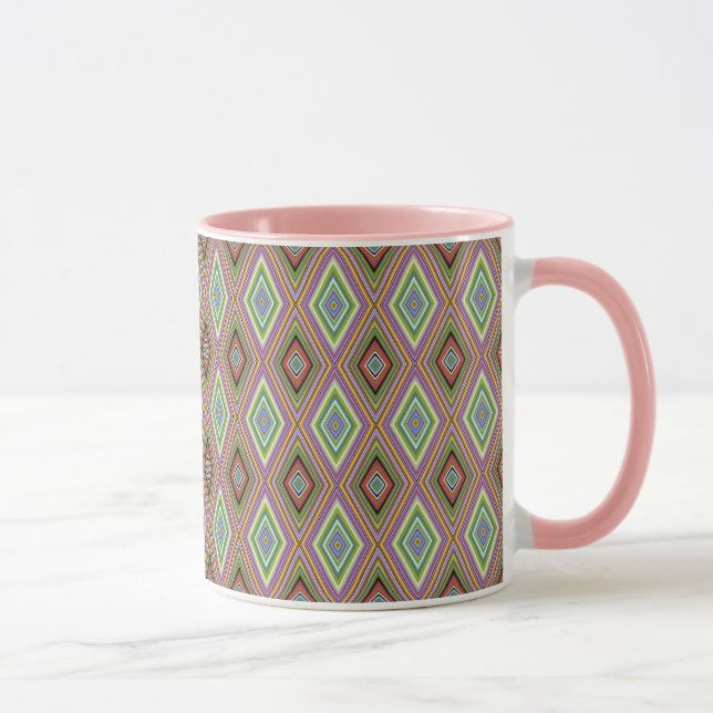 Unique Style Multi Colour Diamond Pattern Mug (Right)