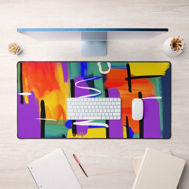 Unique Stylish Abstract Colourful Artwork Rainbow Desk Mat (Creator Uploaded)