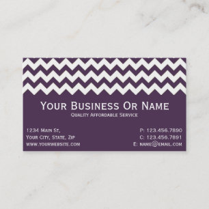 Unique Stylish Acai Violet Purple And White ZigZag Business Card
