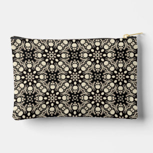 Unique Stylish Black & White Dot Art Pattern Accessory Pouch
