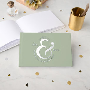 Unique Stylish Bride Groom Names Gold Guest Book