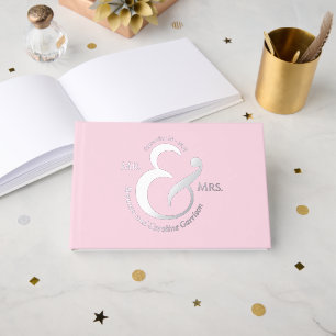 Unique Stylish Bride Groom Names Gold Guest Book