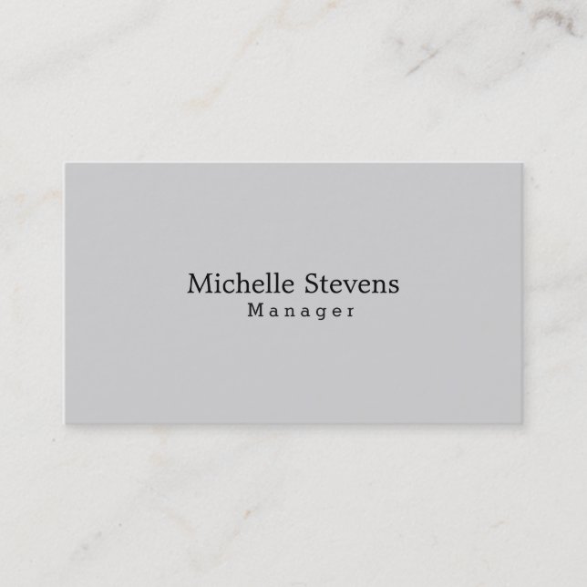Unique Stylish Light Grey Professional Business Card (Front)