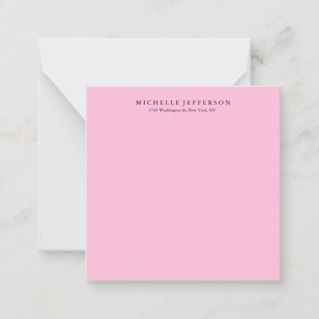 Unique Stylish Modern Elegant Pink Card (Front)