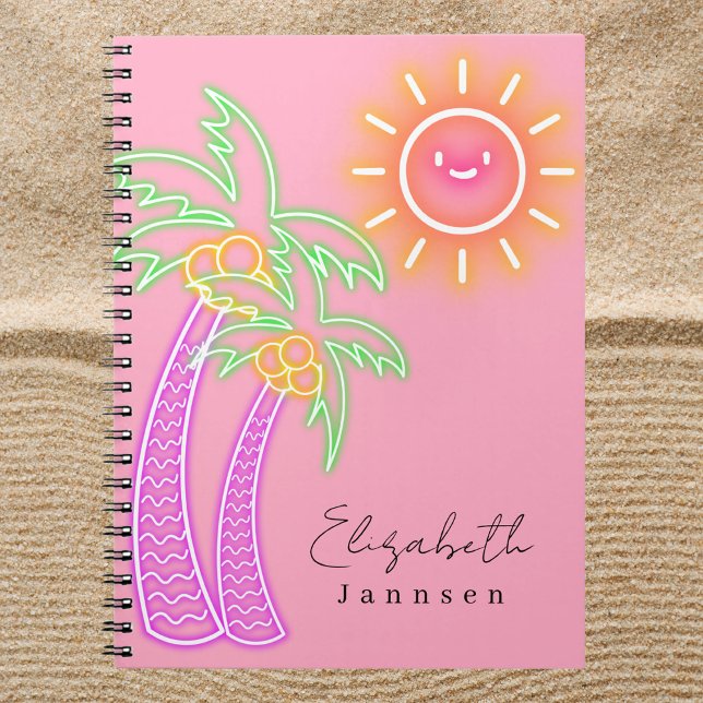 Unique Stylish Modern Palm Tree and Sun Notebook (Creator Uploaded)