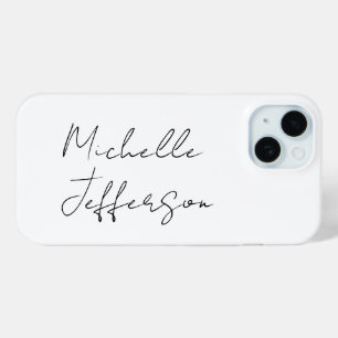 Unique Stylish Modern Plain Calligraphy iPhone 15 Case