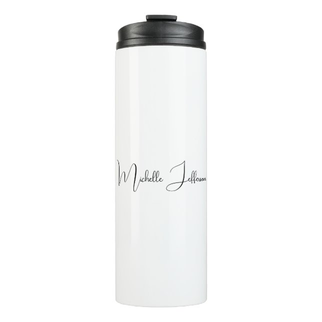 Unique Stylish Modern Plain Calligraphy Thermal Tumbler (Front)