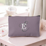 Unique Stylish Name and Monogram Typography Purple Accessory Pouch<br><div class="desc">A beautiful accessory pouch design with an elegant stylish representation of your name and monogram with classic serifs and a more ornate script typography in a balanced and symmetrical harmony. The three elements blend together with a sophisticated harmony and create your own personal branding logo. Shown here with a popular...</div>