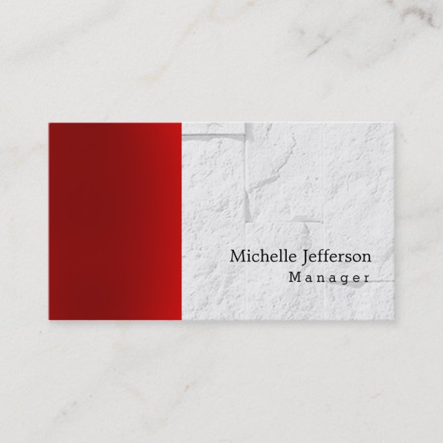 Unique Stylish Red Grey Wall Brick Business Card (Front)