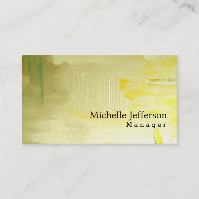 Unique Stylish Yellow Green Abstract Pattern Business Card (Front)