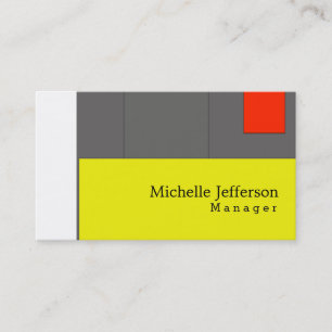 Unique Stylish Yellow Red Grey White Modern Plain Business Card