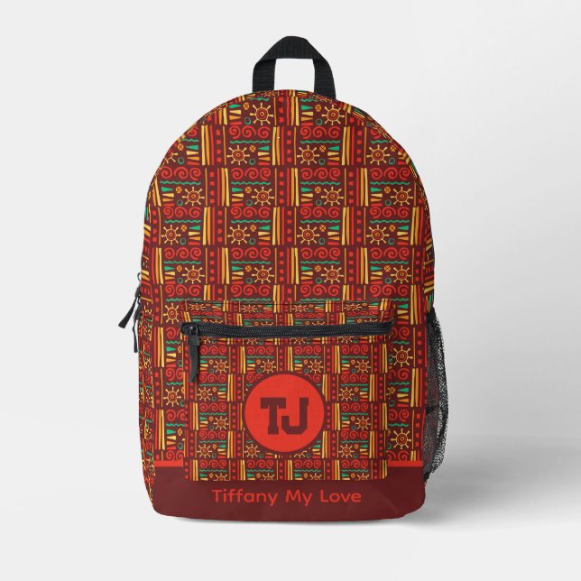 Unique Summer Vacation Patterned Backpack (Front)