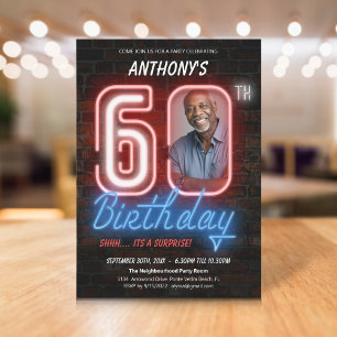 Unique Surprise 60th Birthday Party Invitation