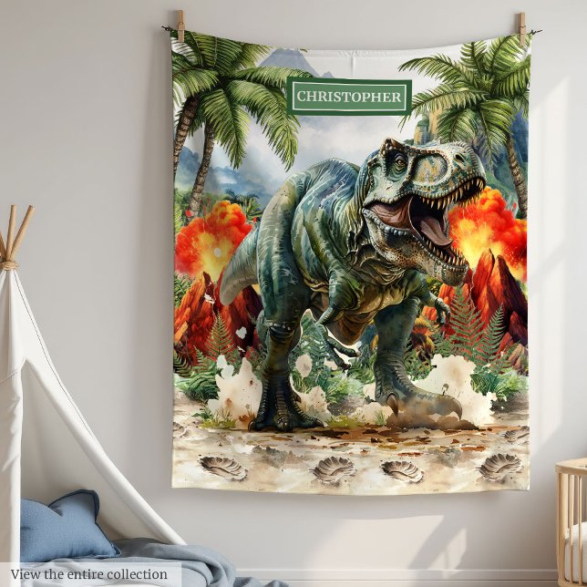 Unique T-Rex Blanket Personalised Name Boys (Unique T-Rex Blanket Personalized Name Boys)