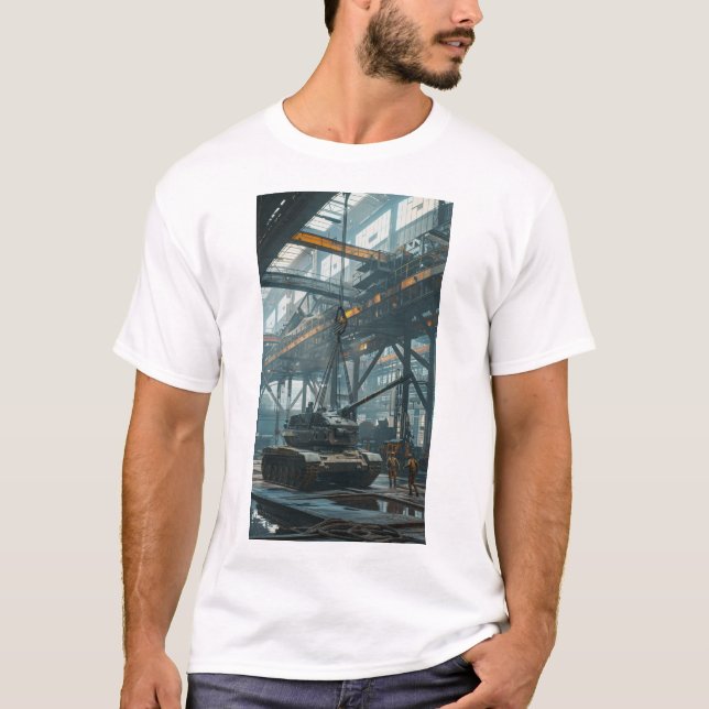 Unique Tank Crane T-Shirt (Front)