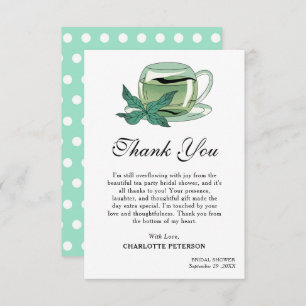 Unique Tea Party Bridal Shower Thank You Card