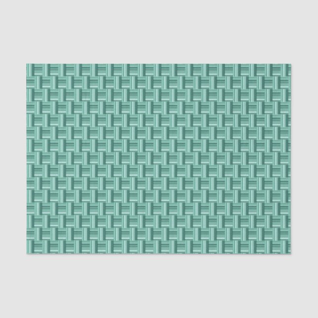 Unique Teal Green Pattern Tissue Paper (Front)