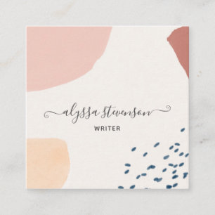 Unique Terracotta Earthy Modern Boho Square Square Business Card