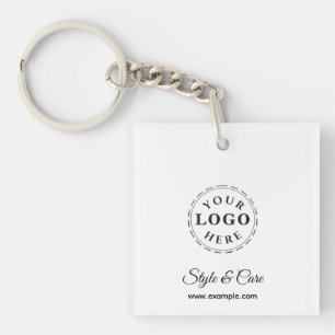 Unique Text Logo Brand Stylish Custom Keychain