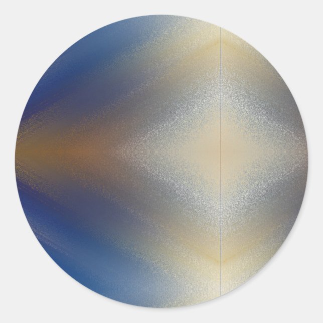 Unique Textured Blue Gold Background  Classic Round Sticker (Front)