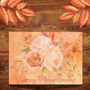 Unique Thanksgiving Floral Greeting Holiday Card