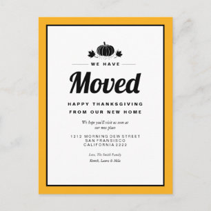 Unique Thanksgiving Holiday Moving Announcement Postcard