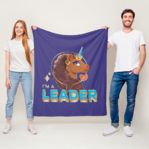 Unique the Unicorn “I’m a Leader” Design Fleece Blanket