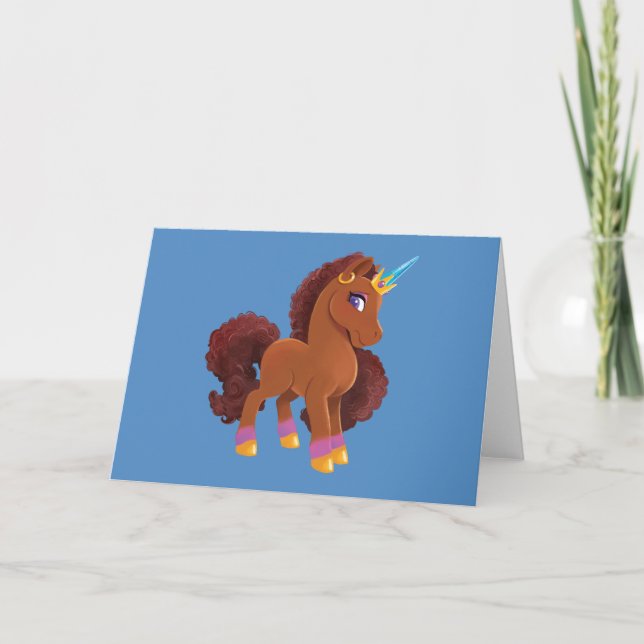 Unique the Unicorn Standing Proud Card (Front)