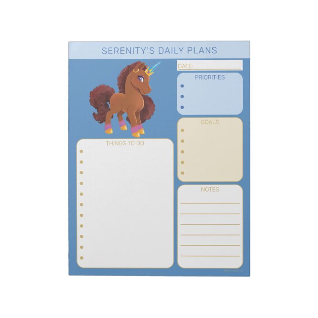 Unique the Unicorn Standing Proud Notepad (Rotated)