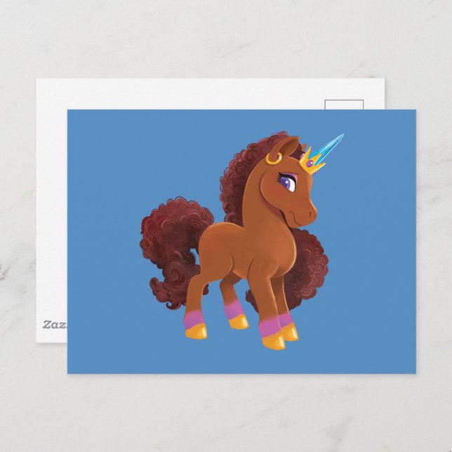 Unique the Unicorn Standing Proud Postcard (Front/Back)
