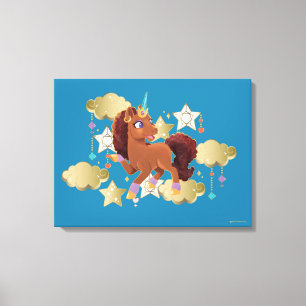 Unique the Unicorn Stars & Clouds Canvas Print