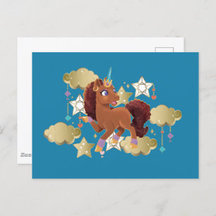 Unique the Unicorn Stars & Clouds Postcard