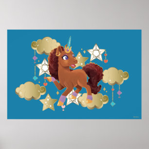 Unique the Unicorn Stars & Clouds Poster