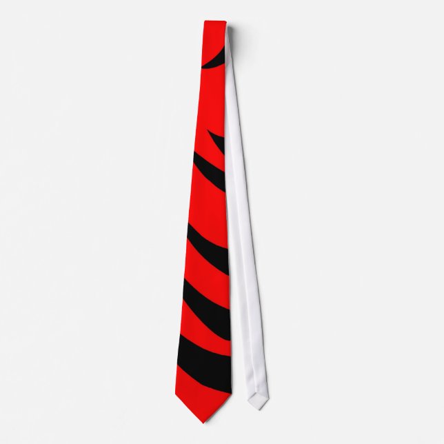 Unique ties black and red striped retro men's tie (Front)