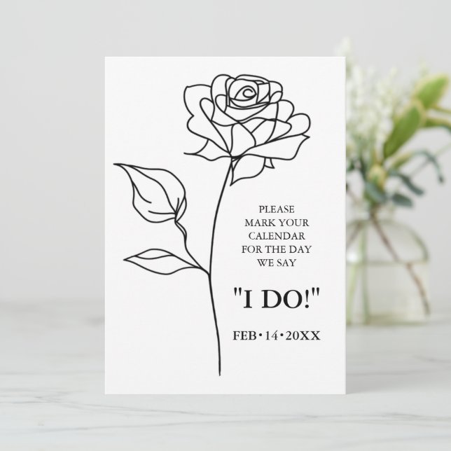 Unique Timeless Bloom with QR code Save  Date Card (Standing Front)