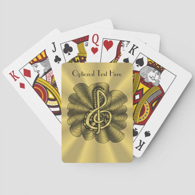 Unique Treble Clef Music Art Playing Cards (Back)