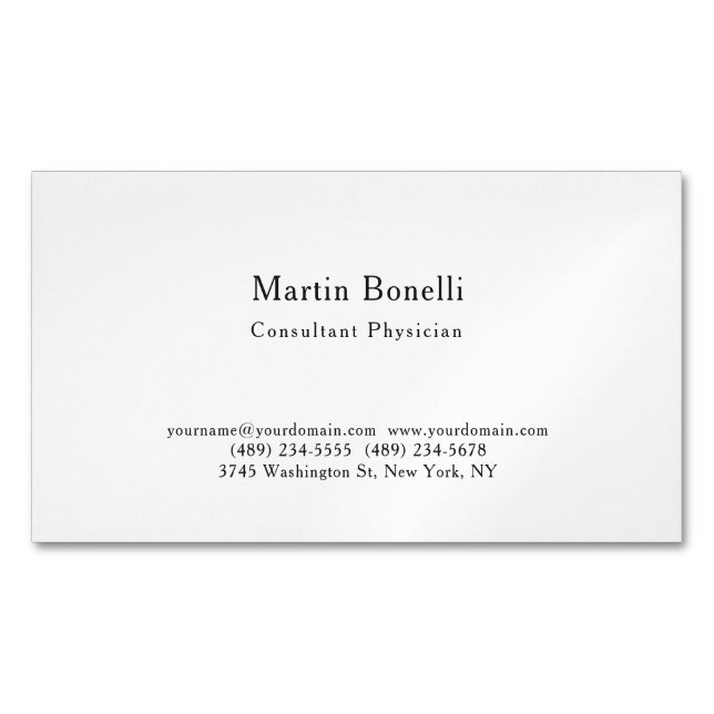 Unique Trend Minimalist Consultant Physician  Magnetic Business Card (Front)