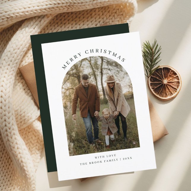 Unique Trendy Beuatiful Merry Christmas Arch Photo Holiday Card (Creator Uploaded)