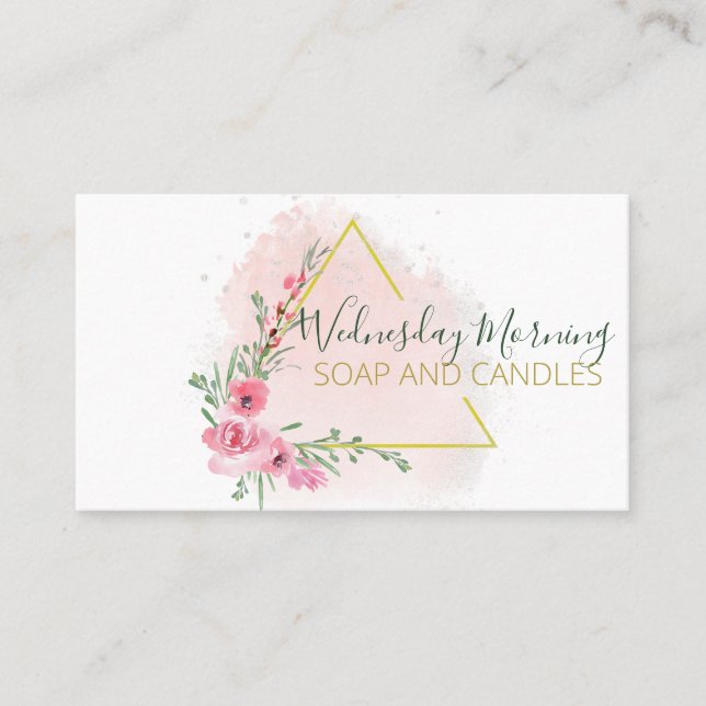 Unique Triangle Handmade Soap Candle Scrub Butter Business Card (Front)