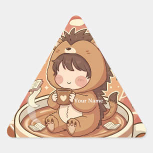 Unique Triangle Hedgehog Geometric Sticker