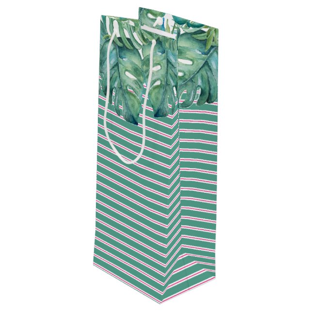 Unique Tropical Gifts Wine Gift Bag (Back Angled)