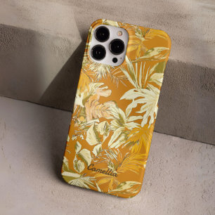 Unique Tropical Leaf Yellow Modern Personalised iPhone 16 Pro Case