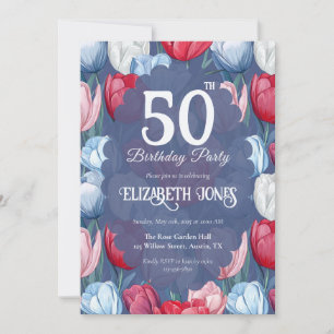 Unique Tulip Flower Teen Birthday Invitation