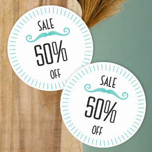 Unique turquoise store promotion sale sticker